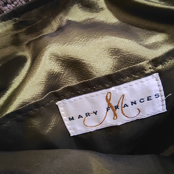 Vintage Mary Frances Beaded Bag Purse Heart Stones Peace Boho Clean Gorgeous - Picture 13 of 14